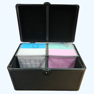 200 CD/DVD Disc Storage Case - Lockable, Portable With Numbered Sleeves - Black - Afbeelding 1 van 3