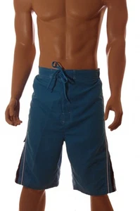 Mens Tru Cal Blue Teal Black Swim Swimming Trunks Board Shorts Small XL NEW NWT - Picture 1 of 3