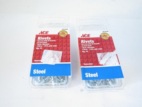 Lot Of 50 Ace Hardware Steel Rivets 1/16
