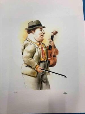 Fernando Lithographie De Botero off set cm 50x65 signature sur assiette avec - Photo 1/4