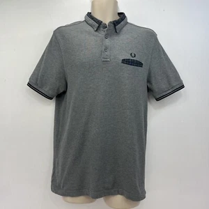 Camisa Polo Fred Perry Para Hombre Talla Grande Gris Tartán Mod Años 60 Ska Calce Ajustado - Imagen 1 de 14