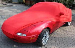 Vollgarage Schutzdecke Car-Cover Rot mit Spiegeltaschen für Mazda MX-5 TYP NA - Picture 1 of 5
