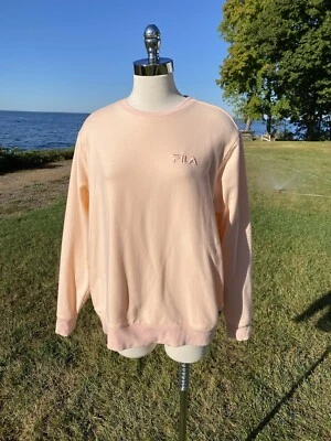 FILA Sweatshirt Peach Color Long Sleeve Crew EUC Women's Size XXL French Terry - Image 1 of 4
