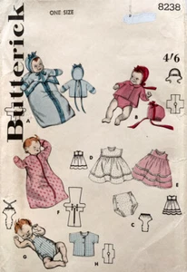 Vintage 1960s Butterick Pattern 8238 | Infant Layette ONE SIZE | Unused/Uncut - Picture 1 of 2