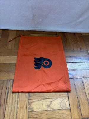 VINTAGE Philadelphia Flyers ORANGE & BLACK Drawstring Backpack NHL FREE SHIP - Imagem 1 de 4