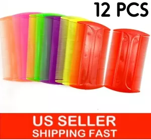 12PCS LICE NIT FLEA REMOVAL COMBS / 12 PEINES DOBLE FINOS PARA LOS PIOJOS USA - Picture 1 of 6