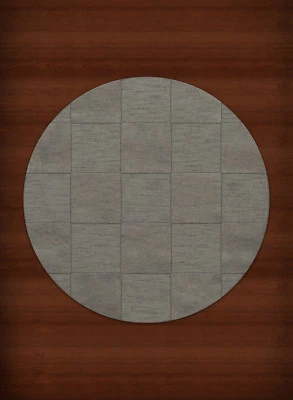 Gray Transitional Hand Hooked Checkered Squares Grid Area Rug Checked DV15 - Image 1 of 2