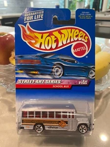 1999 Vintage Hot Wheels #952 Calle Arte Serie 4/4 School Bus Gris Wo / Back Door - Imagen 1 de 1