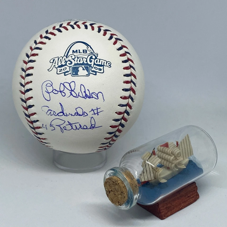 Bob Gibson signed Rawlings 2009 All Star Logo Baseball JSA Inscribed Rare A2042 - Image 1 of 1