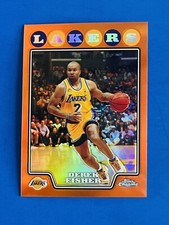 2008-09 Topps Chrome Derek Fisher Lakers Orange Refractor Card #94; #d /499