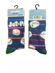 1 x Jet Puffed Marshmallows Crew Socks Men's (6-12 Shoe Size) Blue White+Stripes - Picture 1 of 1