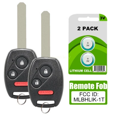 2 For Honda CR-V 2007 2008 2009 2010 2011 2012 2013 Remote Key Fob MLBHLIK-1T - Image 1 of 4