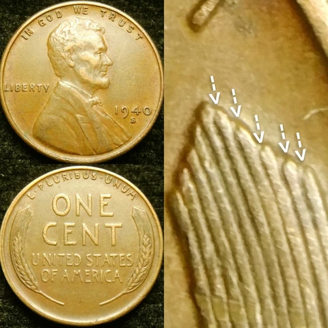 1940-S DDR-001 Doubled Die Reverse Lincoln Cent Wheat Penny Cover