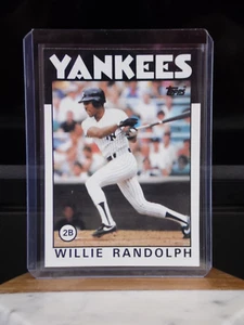 1986 TOPPS WILLIE RANDOLPH #455 MLB BASEBALL CARD NEW YORK YANKEES SLEEVED NM+ - Picture 1 of 2