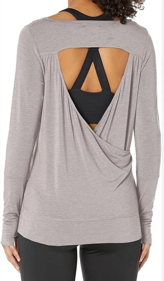 prAna Women's Foundation Peek a Boo Top size Small Heather Grey 1969761 Size XS