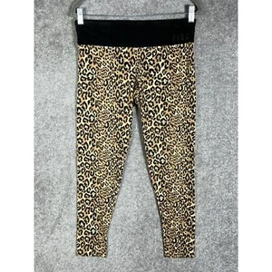 PINK Victorias Secret Animal Print Pull On Cropped Leggings Womens Size Medium - Picture 1 of 16