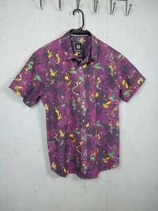 CR-24 Chrome Edge Men's Short Sleeve Button Up Purple Multicolor Shirt Size M - Picture 1 of 12