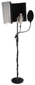 Großmembran Kondensator Studio Mikrofon Ständer Popschutz Absorber Set Silber - Bild 1 von 8