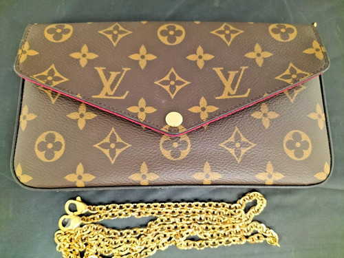 LOUIS VUITTON（LV） Autentica borsa a tracolla monogramma Louis Vuitton Felicie fucsia M61276