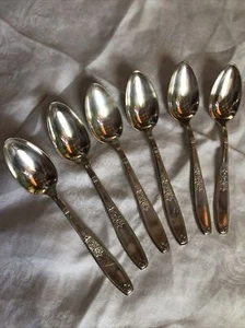 6 antike AMBASSADOR 1847 Rogers Bros versilberte Teelöffel - Bild 1 von 3
