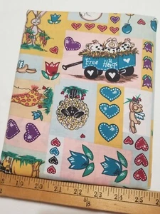 Aleene’s Cinnamon Street SSI Granja Animales Conejitos Vacas Corazón Tela de Algodón BTHY  - Imagen 1 de 6