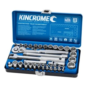 KINCROME 33 Piece 1/4" & 3/8" Drive METRIC Tools Socket Set & Accessories K28015 - Picture 1 of 5