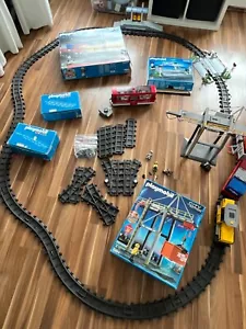 MEGA SET Playmobil RC Eisenbahn 5258 Kran 5254 Bahnhof 4306 Übergang,Schienen... - Bild 1 von 8