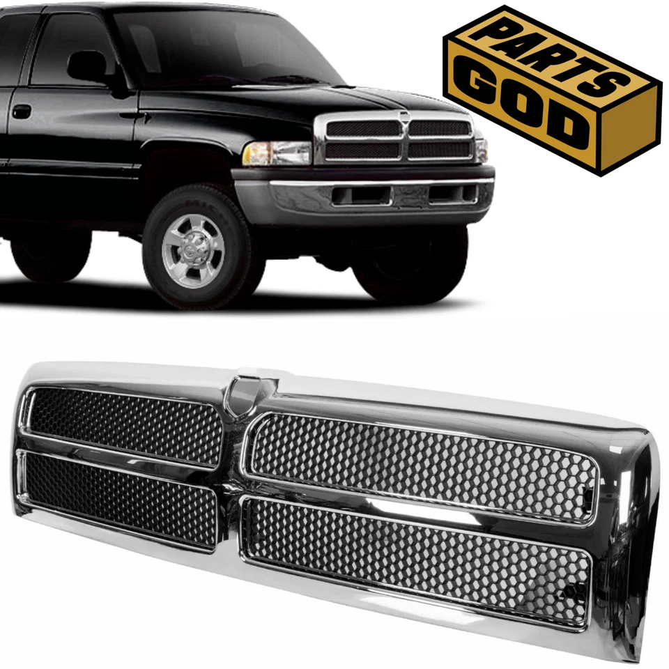 Chrome Grill for 1994-2002 Dodge Ram 1500 2500 3500 - Image 1 of 4