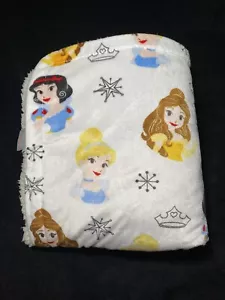 Disney Princess Baby Blanket Cinderella Snow White Belle Soft Gray Sherpa Lovey - Picture 1 of 4