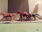 Marx 54mm Shiny Brown and Black Cavalry Horses Set of Three