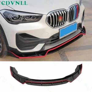 Kit de carrocería alerón labial parachoques delantero ABS negro rojo apto para BMW X1 F48 2016-2021 4 PIEZAS - Imagen 1 de 5