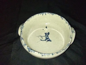 Bybee Keramik KY blau Vogel Schwammgeschirr Schüssel Schale mit Griffen  - Bild 1 von 15
