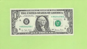 1977A ..UNCIRC $1 H 8524 4258 C .... RADAR READS SAME FORWARD/BACK - Picture 1 of 2