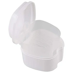 White Denture Case, Denture Cup with Strainer, Denture Bath Box False Teeth5553 - Picture 1 of 7