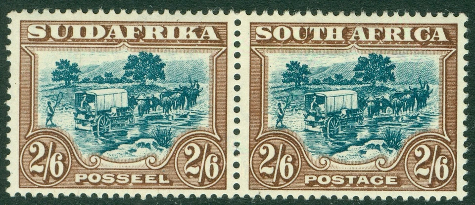 SG 49b Sudáfrica 2/6 azul-verde y marrón. Fina montada como nueva CAT £26 Foto 1 de 1