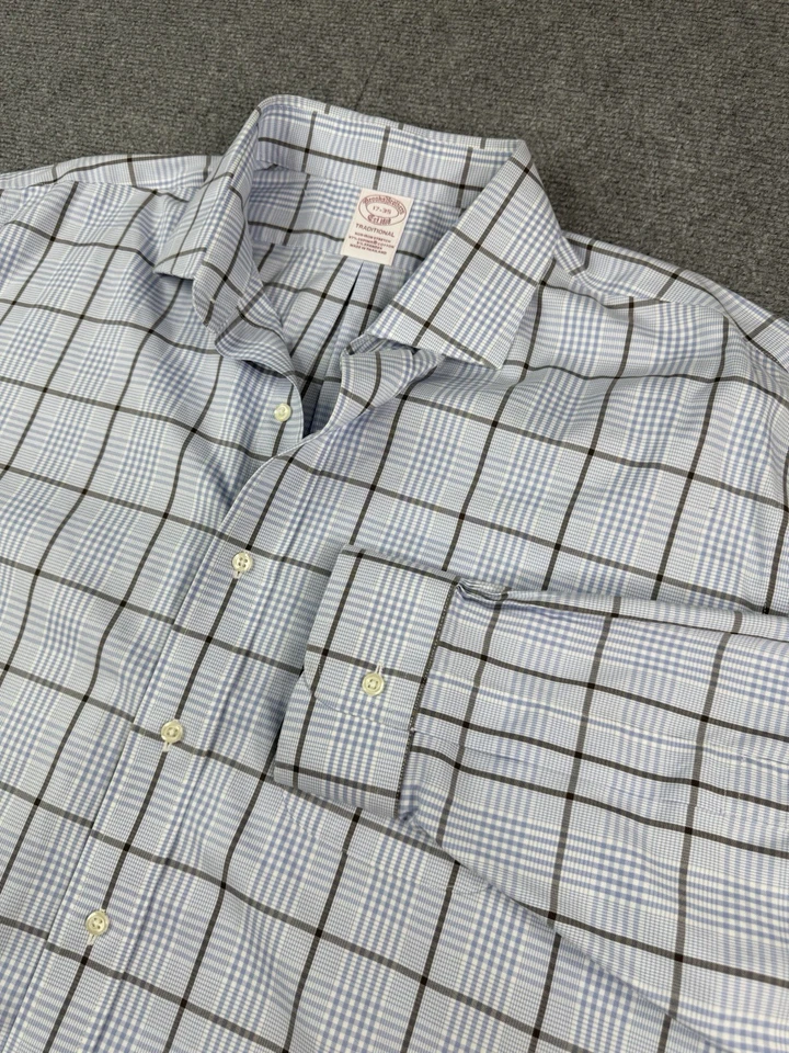 Camisa de vestir Brooks Brothers sin planchar ajuste tradicional para hombre 17-35 algodón/spandex Foto 1 de 4