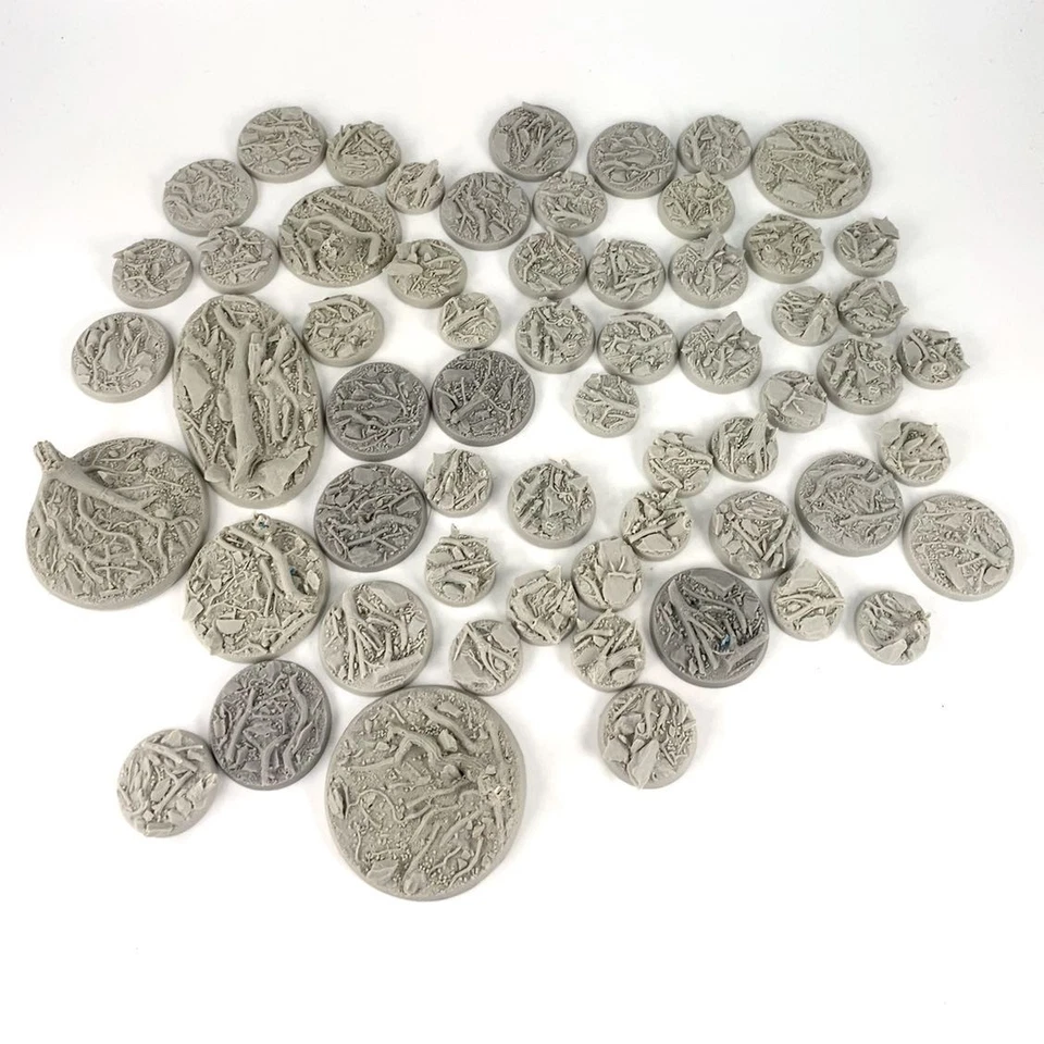 x1 Lot de 60 Socles Texturé Résine - finecast Multimarque JDR et autres | P-00KI - Photo 1/1