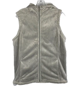 White Sierra Hooded Fuzzy Fleece Vest Size Large Women's - Picture 1 of 5