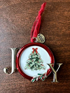 Studio Decor 2024 "JOY" With Holly 2x2 Picture Frame Christmas Ornament - Picture 1 of 2