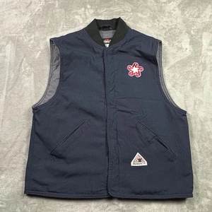 Bulwark FR flame-resistant vest Men’s L Navy Quilted Lined Workwear Utility Snap - Picture 1 of 6