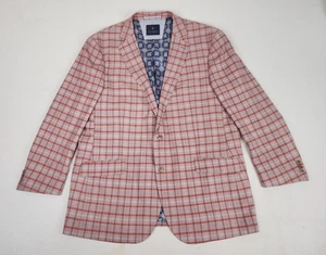 Tailorbyrd Collection Herren Blazer Rot Blau Kerb Revers Zwei Knopf Größe 50 L - Bild 1 von 15