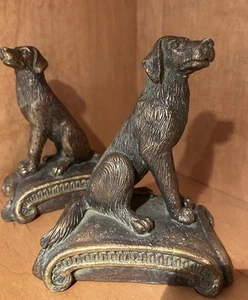 Vintage inspirierte Golden Retriever Hund Statue Figur 7" 2er Set - Bild 1 von 15