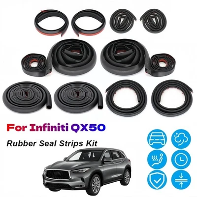 Door Rubber Seal Strip Weather Draft Wind Noise Reduction Trim For Infiniti QX50 - Image 1 of 4