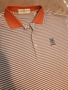TPC Scottsdale mens polo shirt golf XL Orange White stripe cotton - Picture 1 of 5