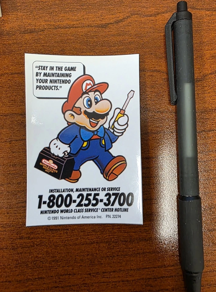 Official Nintendo World Class Service Center Hotline Super Mario Magnet NEW - Image 1 of 1