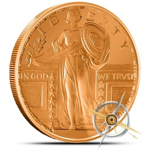 1 oz Copper Round - Standing Liberty Cover