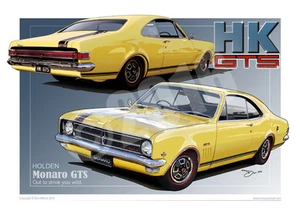 Holden HK Monaro Print - Classic Holden Monaro Digital Car Drawing in 33 Colours - Picture 1 of 37
