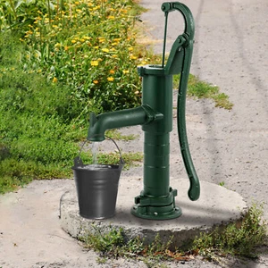 VEVOR Pompa dell'Acqua Manuale Verde in Stile Retrò Pompa in Ghisa da Giardino - Imagen 1 de 11