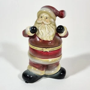 Vintage Santa Claus Hinged Trinket Box Ceramic Christmas Dukes Up Holiday Gift - Picture 1 of 9