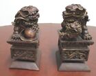 Pair Bombay Company Asian Fu Dogs Bookends Statue Sculpture